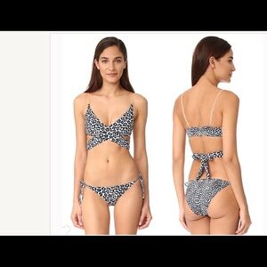 Stella McCartney mixed animals & elastic bikini top small